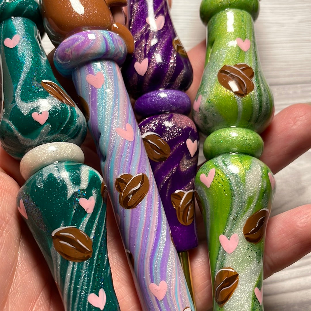 Cosy Coffee Capybara Ready to Ship Ergonomic Crochet Hook