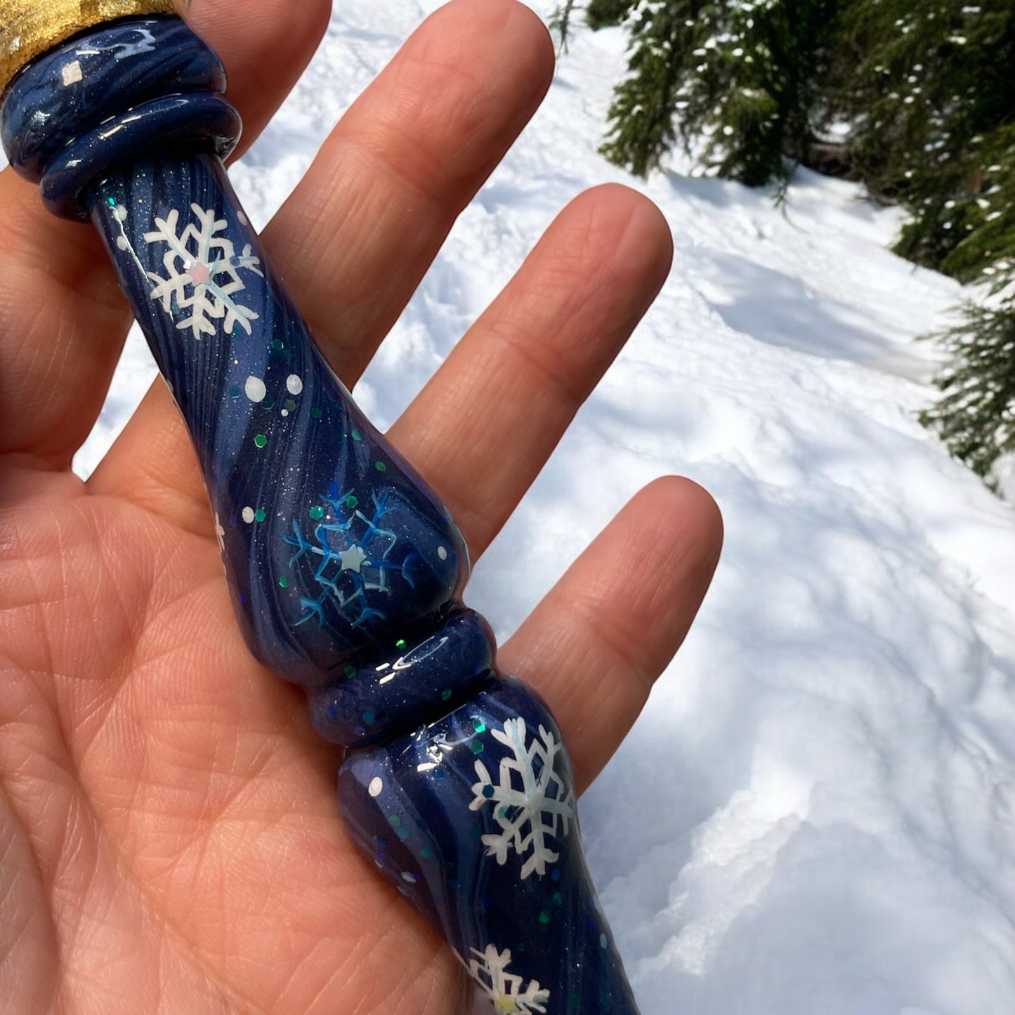 Snow Globe Fox Ready To Ship Ergonomic Crochet Hook