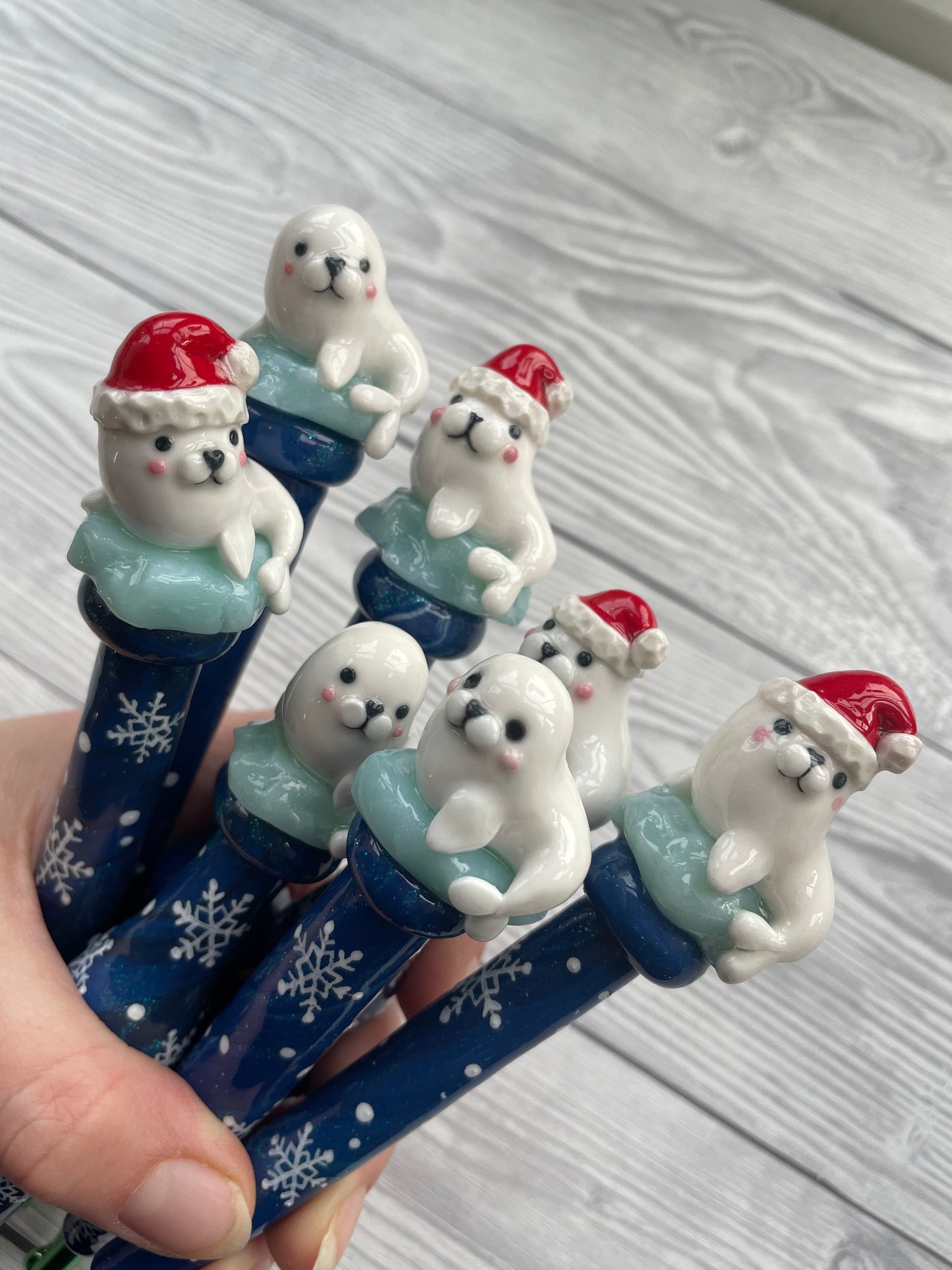 Christmas Seal Ready to Ship Ergonomic Crochet Hook