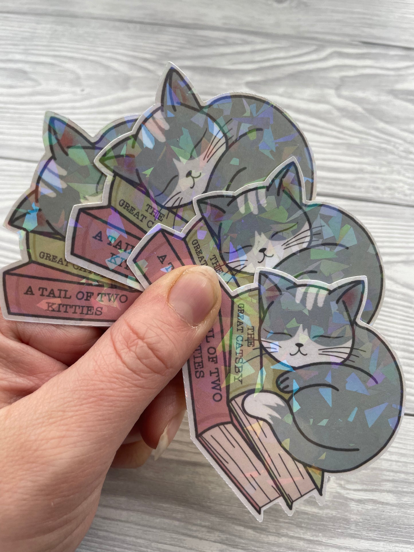 Sleepy Kitty Holo Sticker