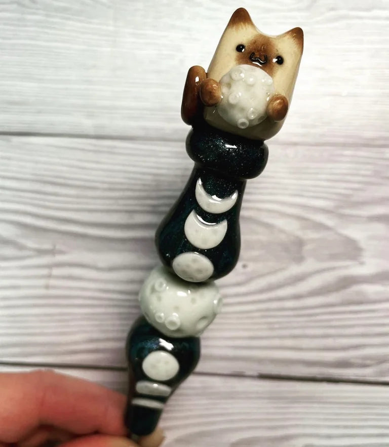 Luna Kitty Ready To Ship Ergonomic Crochet Hook