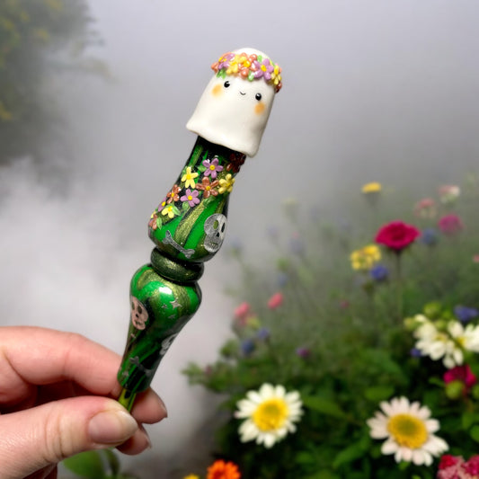 Cottage Ghost Ready to Ship Ergonomic Crochet Hook