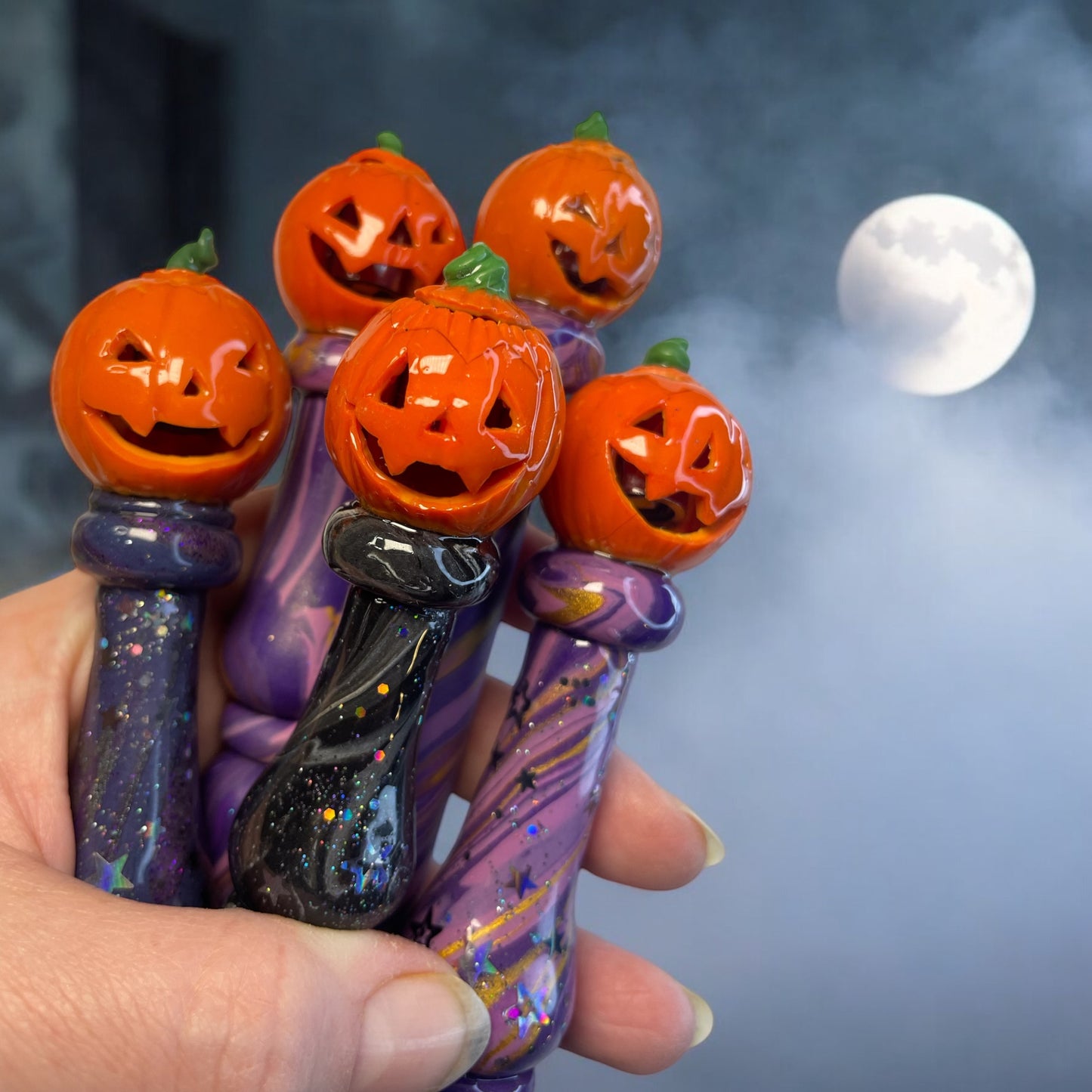 Light Up Jack-O-Lantern Halloween Ready to Ship Ergonomic Crochet Hook