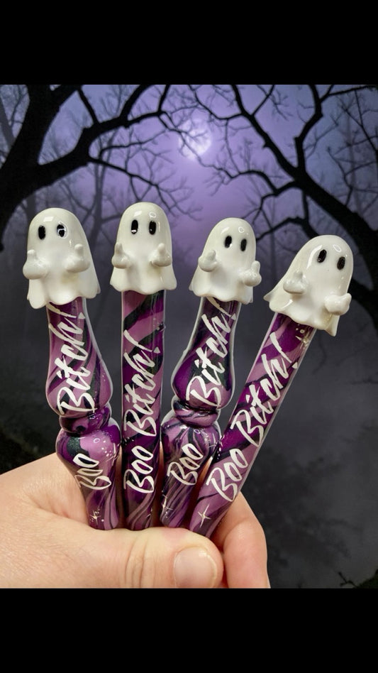 Spooky Middle Finger Ghost Ready to Ship Ergonomic Crochet Hook (Copy)