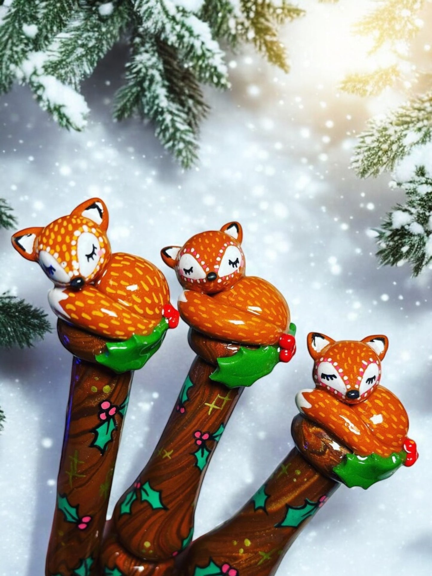 Sleepy Fox Ready To Ship Ergonomic Crochet Hook