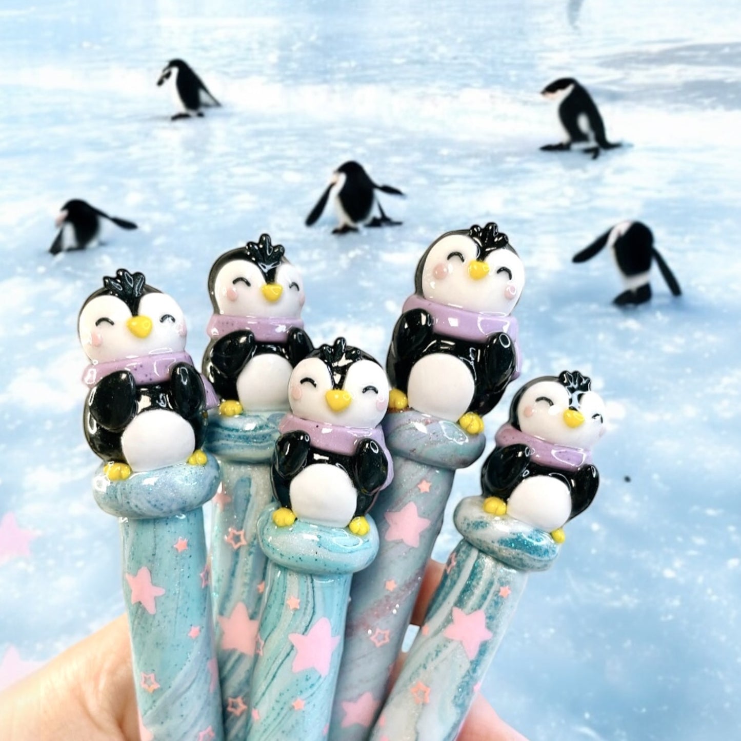 Cosy Penguin Ready to Ship Ergonomic Crochet Hook