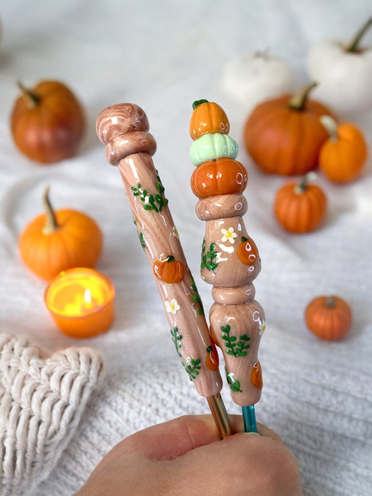 Cosy Pumpkins Halloween Ready to Ship Ergonomic Crochet Hook