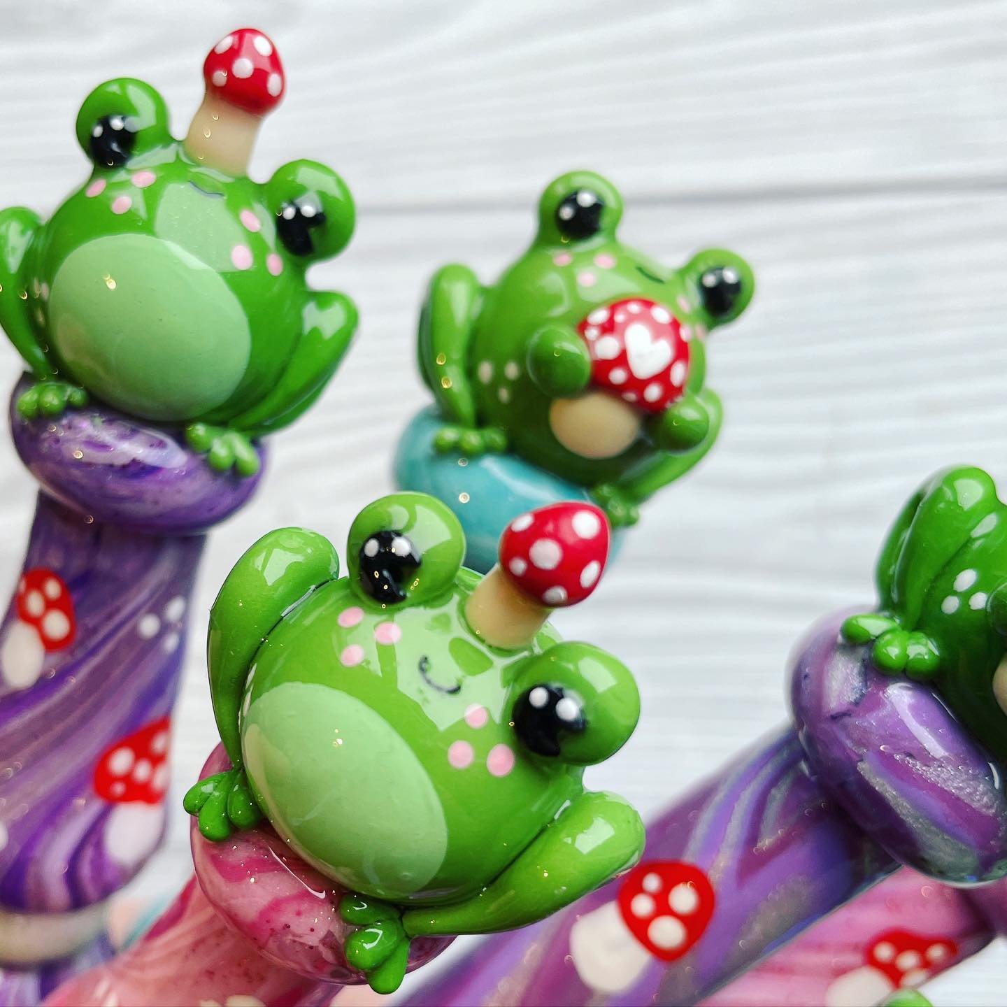 Mushroom Froggy Ready to Ship Ergonomic Crochet Hook