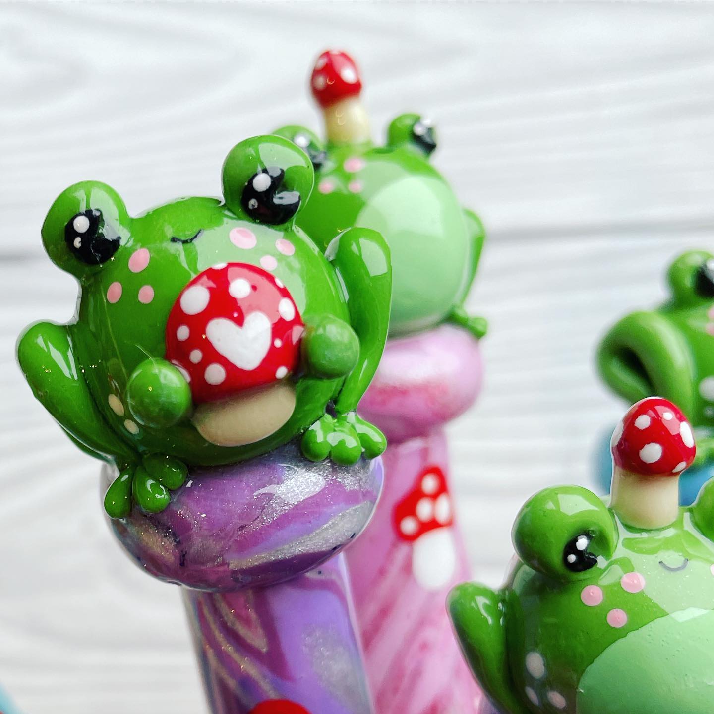 Mushroom Froggy Ready to Ship Ergonomic Crochet Hook